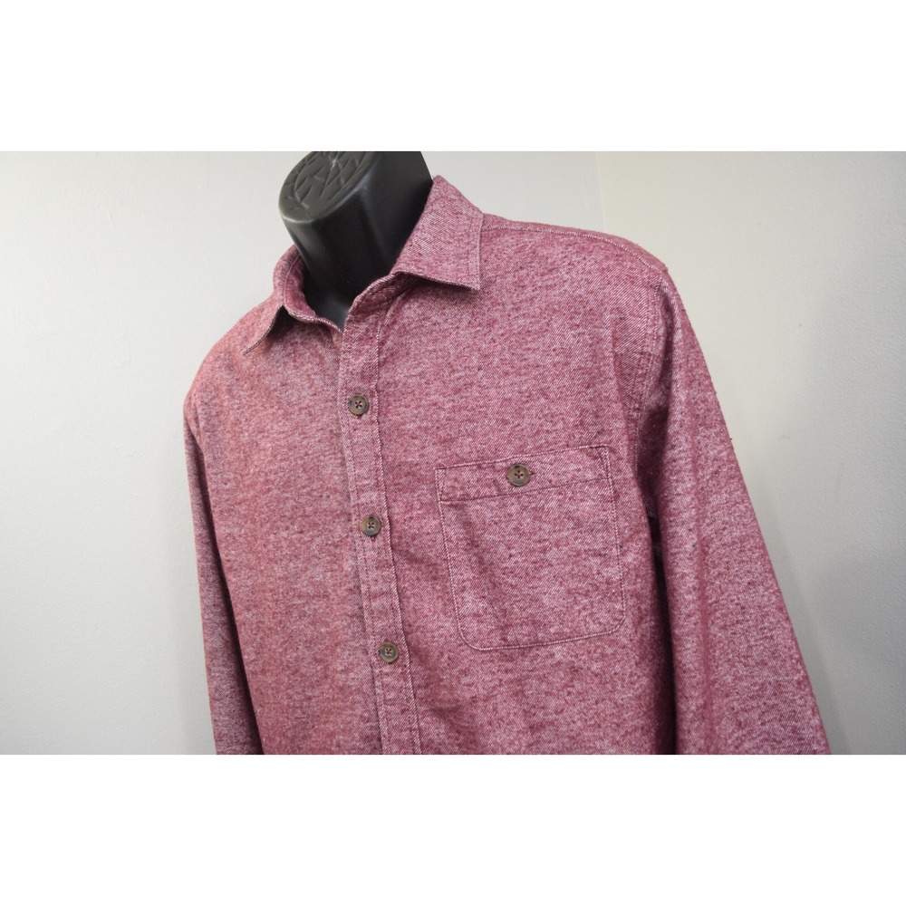 Territory Ahead Flannel Button Up Red Linen Blend Long Sleeve Mens Size Large